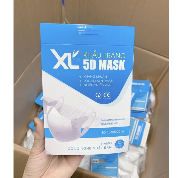 Khẩu Trang 5D Mask Xuân Lai Kháng Khuẩn Lọc Bụi Mịn PM2.5 Công Nghệ Nano Nhật Bản