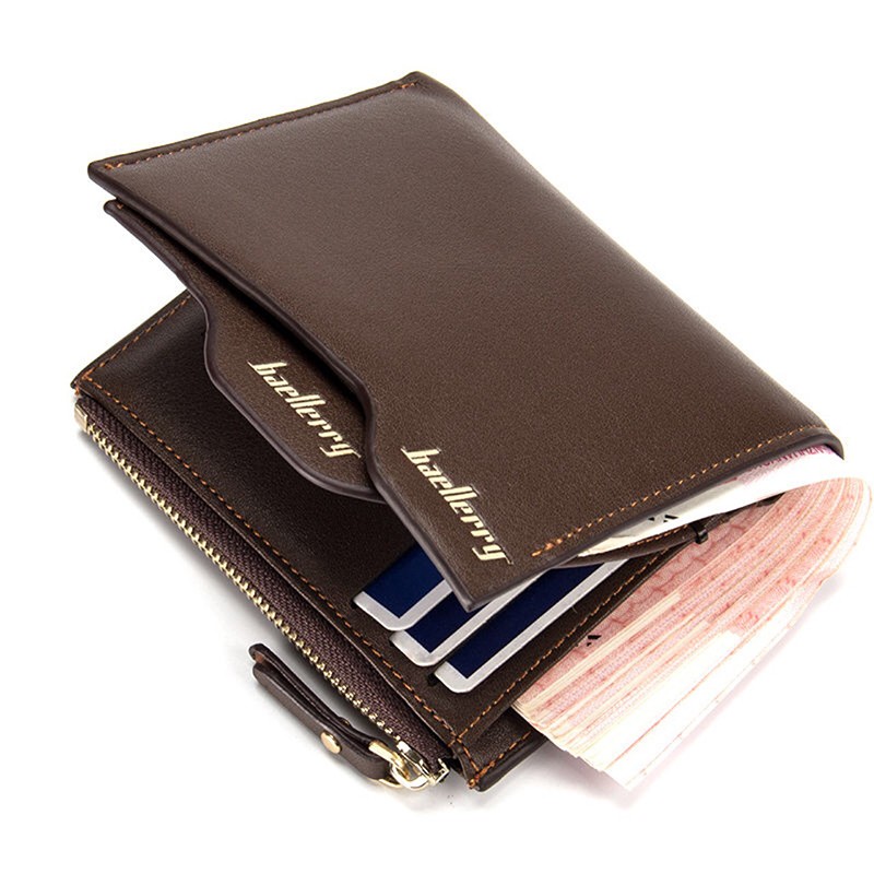 「COD」Baellerry Men's Zipper Wallet Short Multi-function Card Wallet