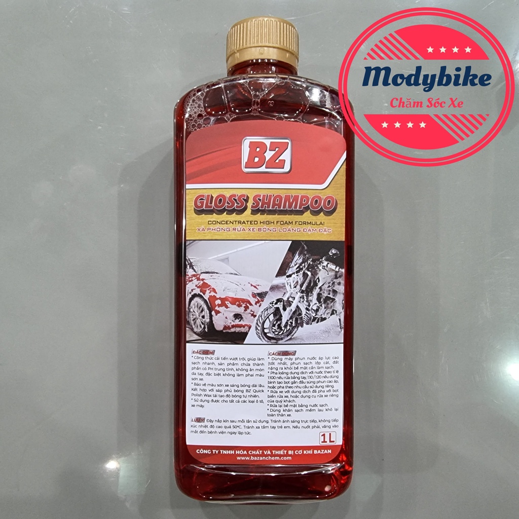 Xà bông BZ Nước rửa xe BZ Gloss Shampoo thế hệ mới siêu bọt rửa cực sạch
