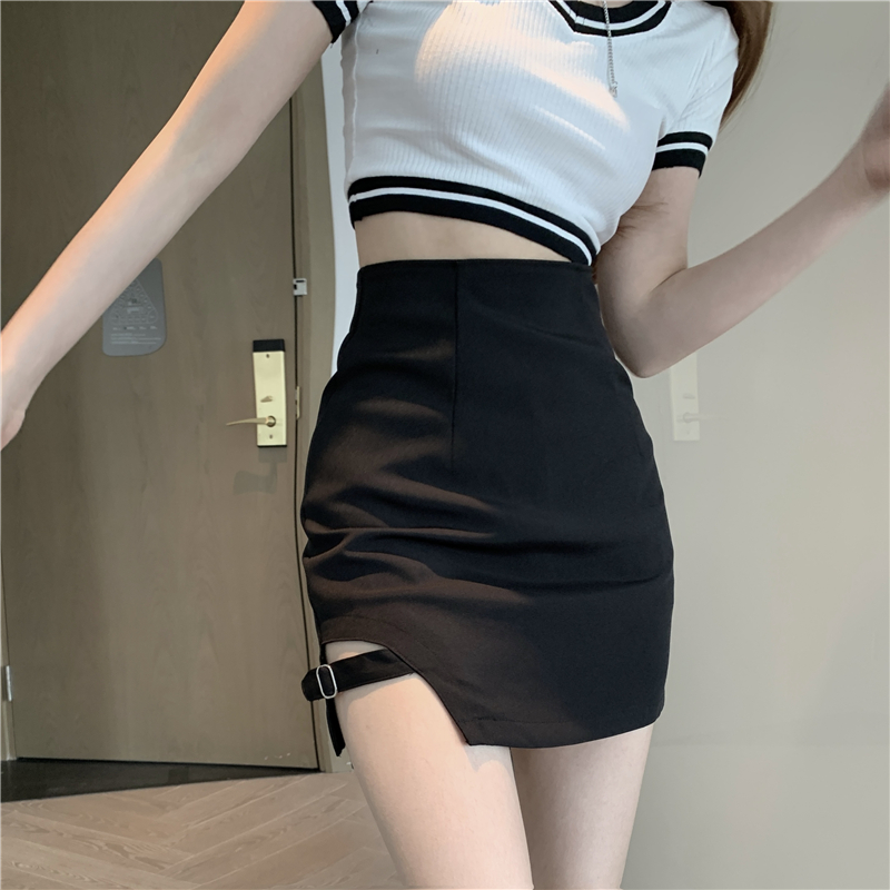 Hollow Sexy Slim FitAWord Package Hip Skirt