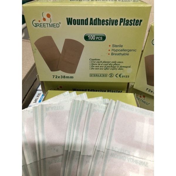 ❤ Hộp 100 miếng Băng dán cá nhân bản lớn GREETMED 72 x 38mm BĂNG DÁN VẾT THƯƠNG CÓ GẠC BẢN LỚN 72mm x 38mm