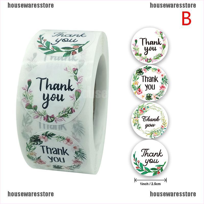 Cuộn 500 Sticker Chữ Thank You Độc Đáo Dán Trang Trí