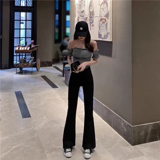 Quần ống loe co dãn, Quần lưng cao co dãn 4 chiều tôn dáng