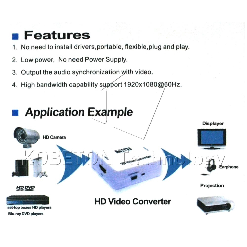Đầu chuyển đổi từ RCA sang HDMI cao cấp tiện dụng kèm phụ kiện