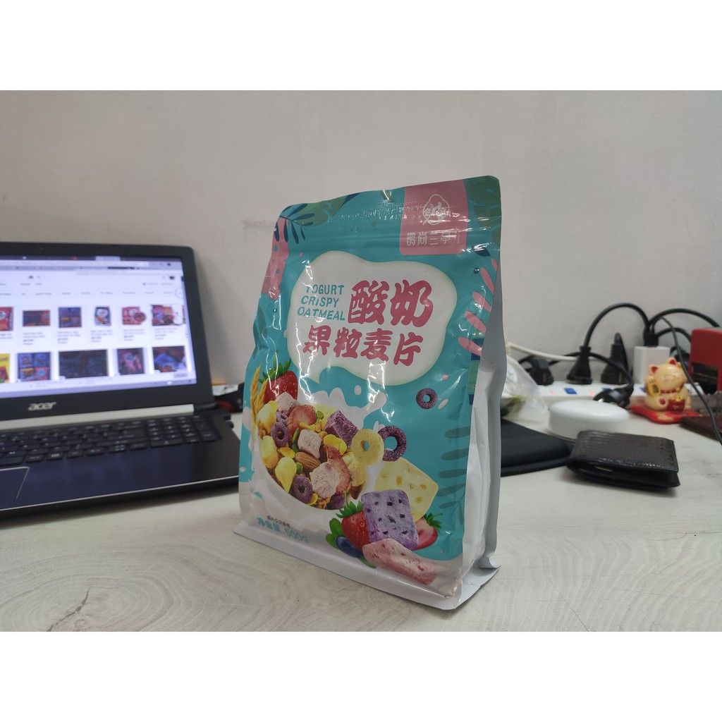 Ngũ cốc sữa chua hoa quả túi xanh 500gr mix nhiều sữa chua khô túi xanh