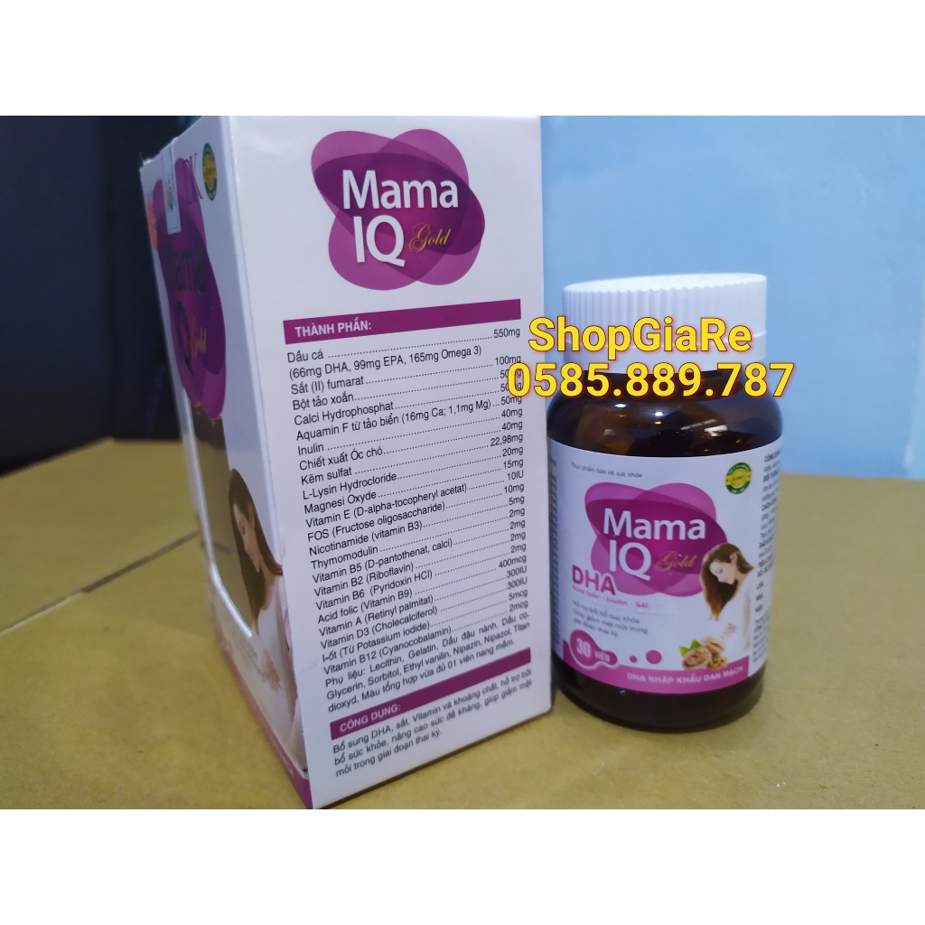 Mama IQ Gold bổ sung DHA SẮT VÀ VITAMIN, KHOÁNG CHẤT CHO MẸ BẦU bồi bổ sức khỏe, nâng cao sức đề kháng