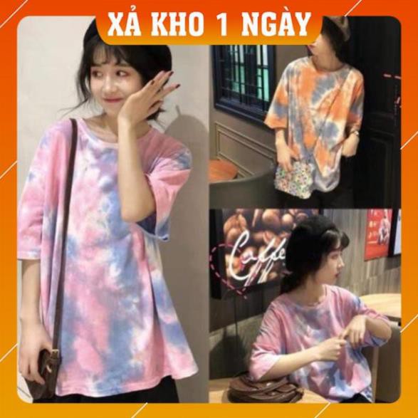 [Mã WARN20 giảm 20k đơn 150k] [HOT TREND] Áo Thun Nữ, Áo Thun Nữ Form Rộng, Áo Phông Tay Lỡ Loang 2 Màu | BigBuy360 - bigbuy360.vn