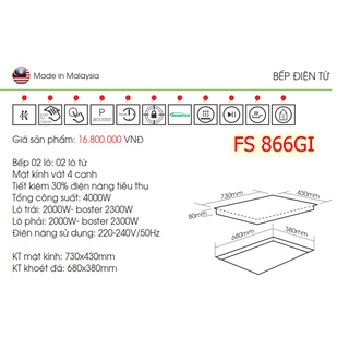 [CHÍNH HÃNG] Bếp từ đôi FASTER FS 866GI