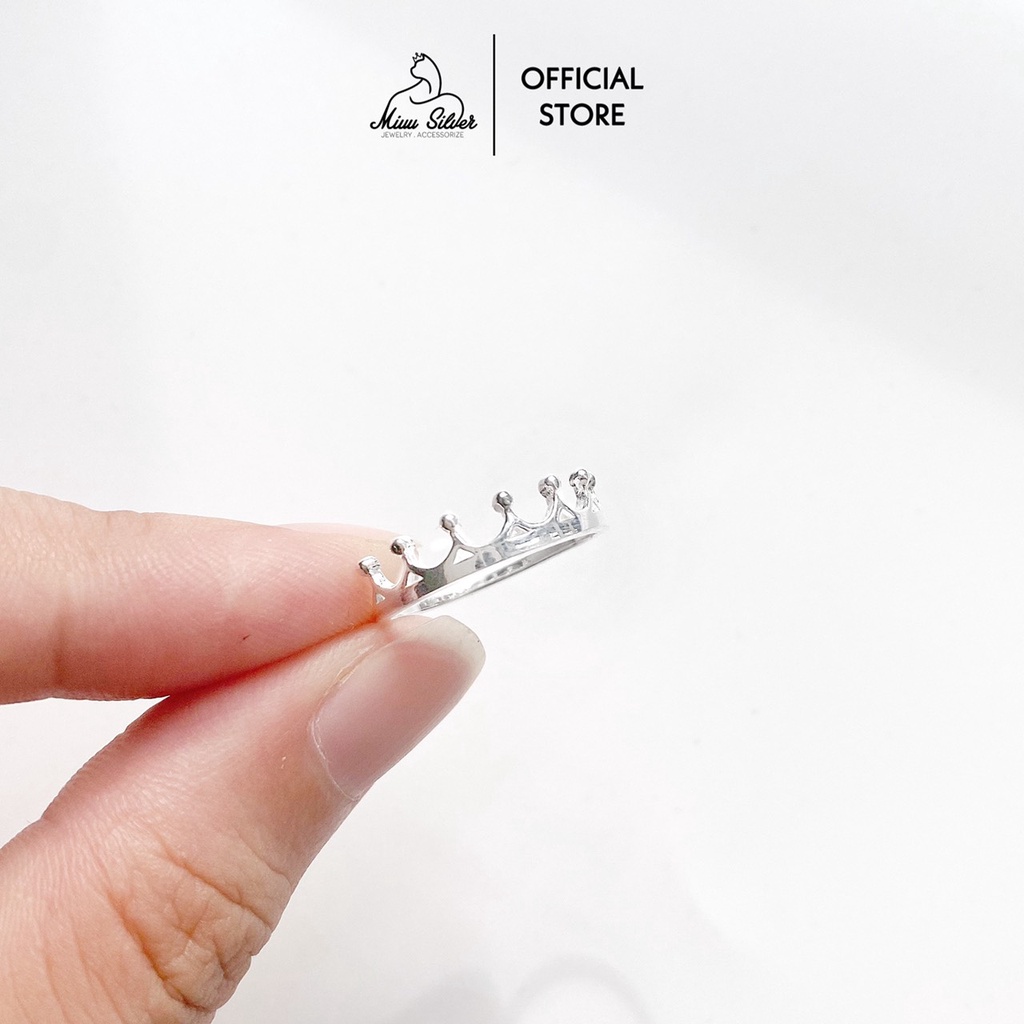 Nhẫn bạc nữ Miuu Silver, nhẫn nữ vương miện đơn giản D.Crowny