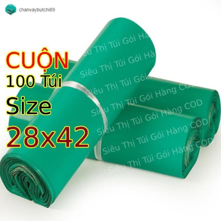 Túi gói hàng niêm phong Size 28x42 Cuộn 100 Túi Có Keo Dán Bảo Mật - MG1 98