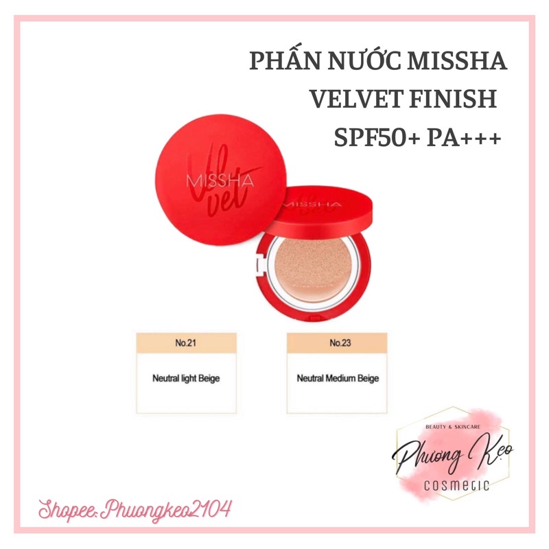 Phấn nước Missha Velvet Finish Cushion SPF 50+ PA+++( Vỏ đỏ)