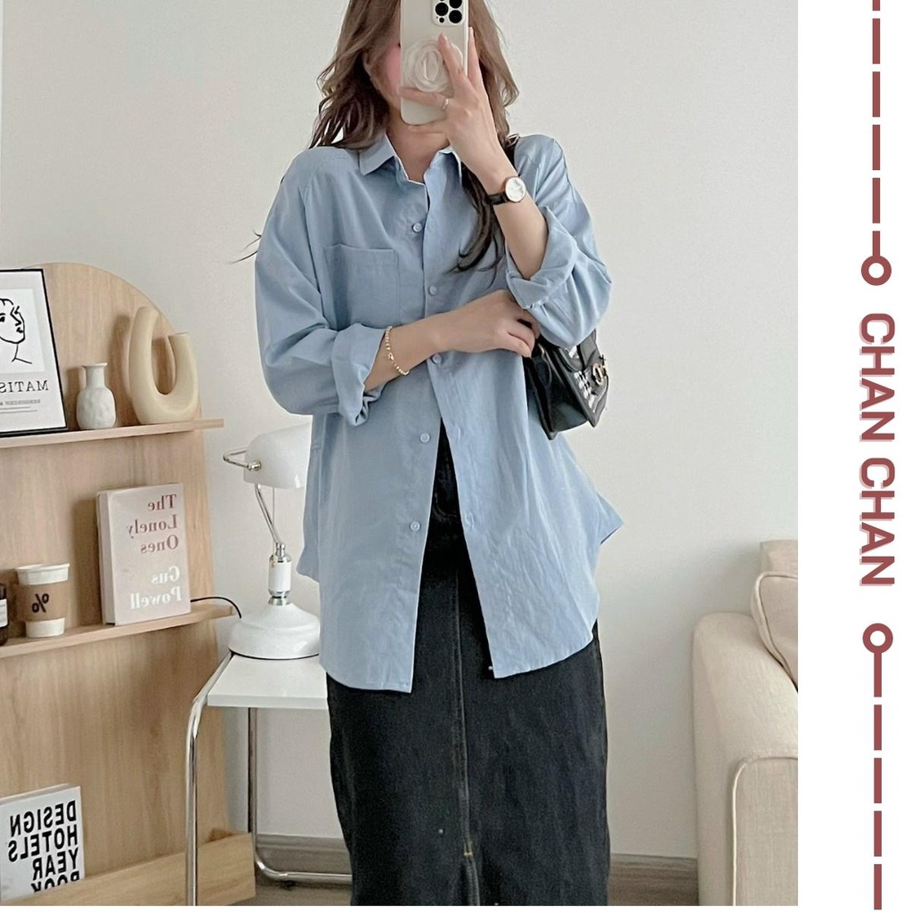 Áo Sơ Mi Oversize Dáng Dài Form Rộng Nhiều Màu Xinh