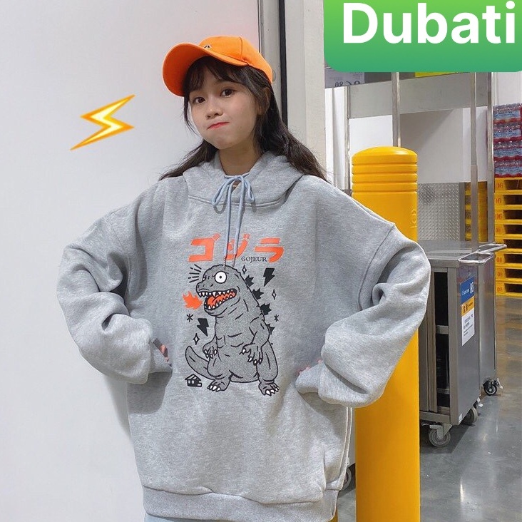 ÁO NỈ KHỦNG LONG, ÁO HOODIE NAM NỮ CHẤT VẢI NỈ MỀM PHÒN CÁCH HÀN QUỐC -DUBATI FASHION