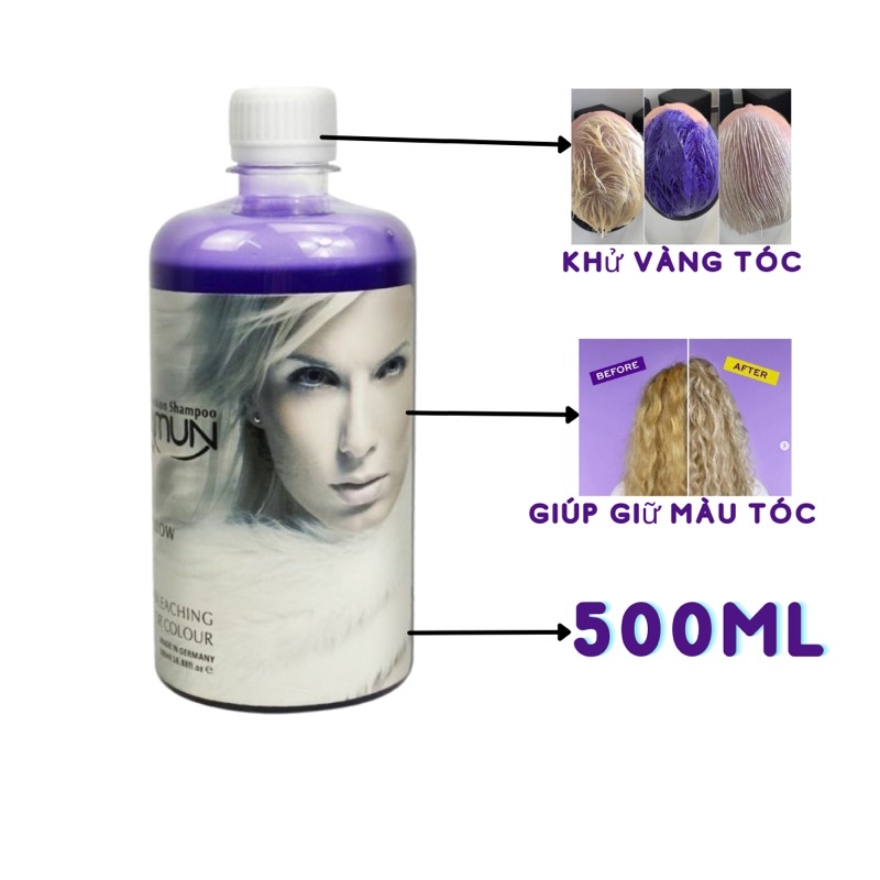 Gội Tím khử vàng OP7YMUN 500ml - GIỮ MÀU &amp; KHỬ VÀNG