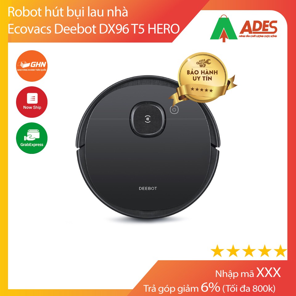 [Mã 154ELSALE2 giảm 7% đơn 300K] Robot hút bụi lau nhà Ecovacs Deebot DX96 T5 HERO