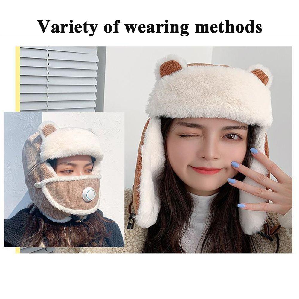 Mũ Len Che Tai Giữ Ấm Chống Lạnh Thời Trang Thu Đông