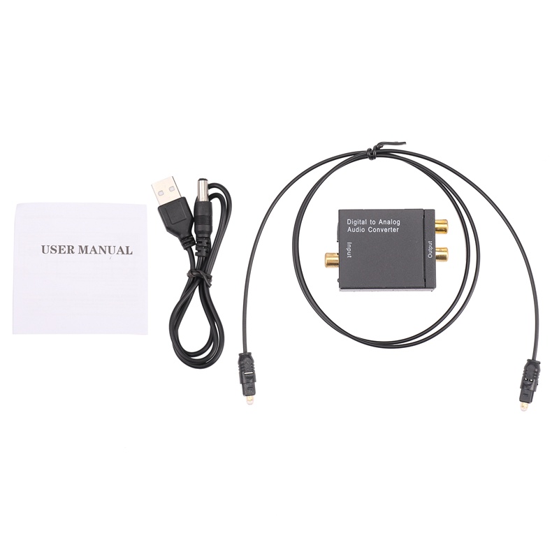 Digital Optical Coaxial Signal to Analog Audio Converter Adapter