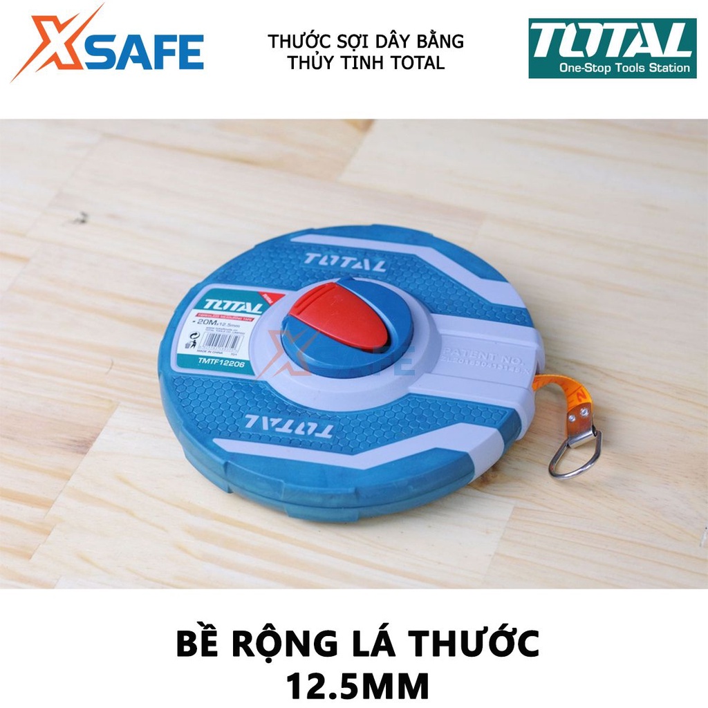 Thước cuộn thép TOTAL Thước cuốn thép dài 20-30m, bề rộng lá thước 12.5mm đo lường, đo đạc chính xác - [XSAFE]