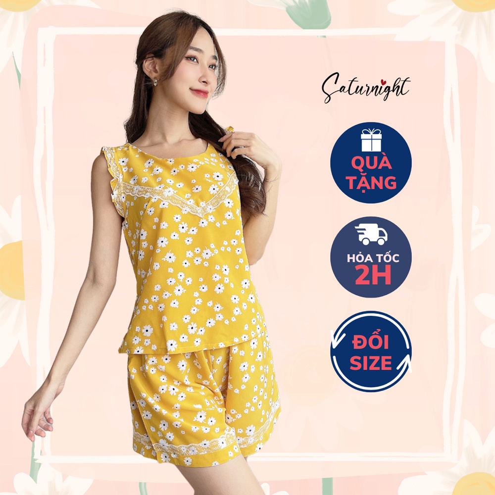 Đồ bộ nữ mặc nhà, đồ bộ sát nách SATURNIGHT N002