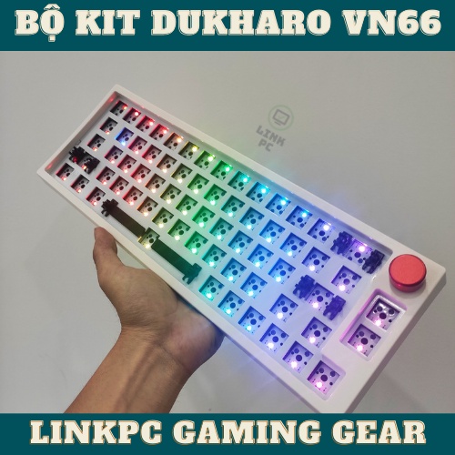 Bộ Kit Phím cơ Dukharo VN66 - 3 mode(2.4hz | Bluetooth| Type C) - Mạch xuôi - Led Rgb