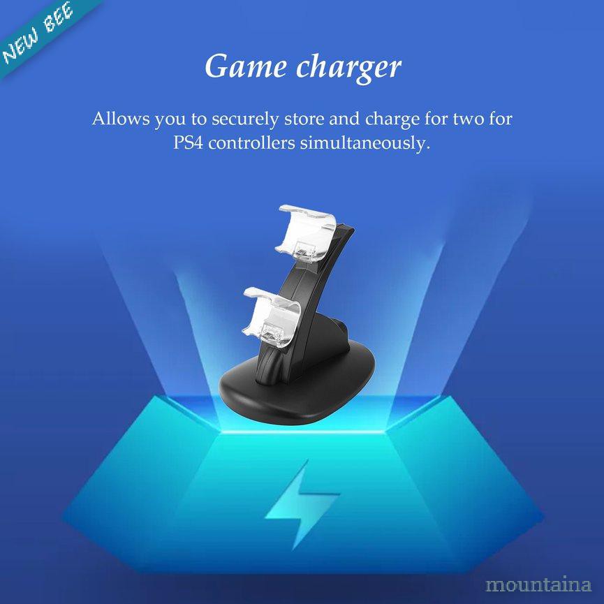 Đế Sạc Hai Cổng Usb Có Đèn Led Cho Tay Cầm Chơi Game Playstation Of Ps4