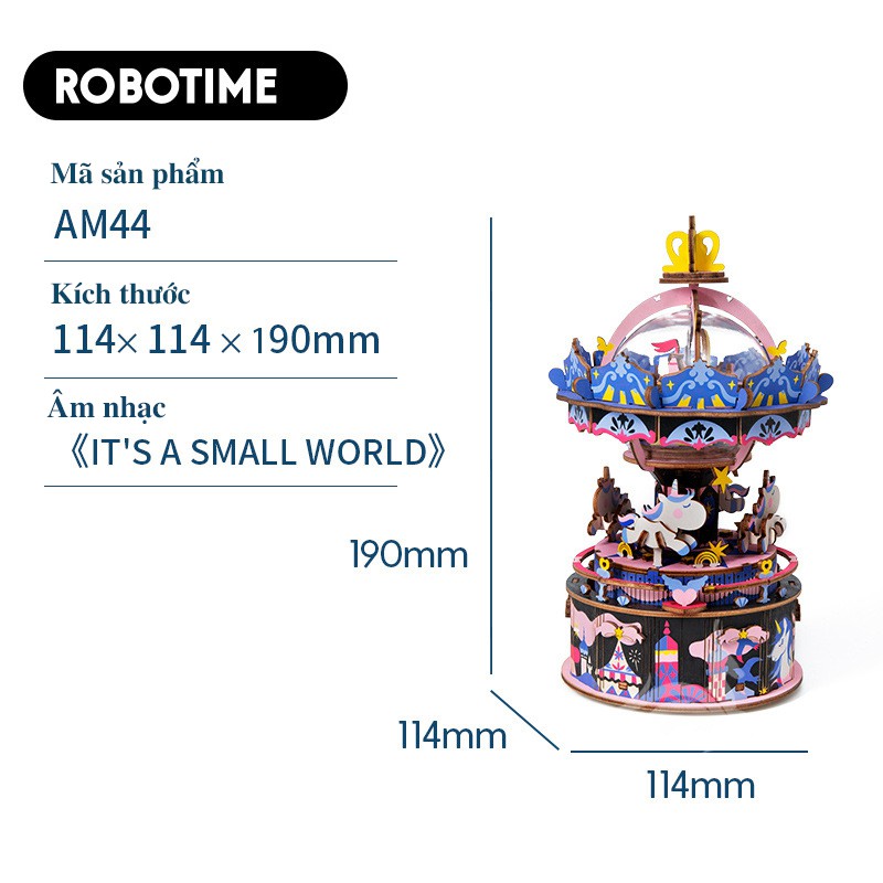 [BẢN QUỐC TẾ TIẾNG ANH] Mô hình Hộp âm nhạc - Đồ chơi lắp ráp bằng gỗ 3D - Robotime