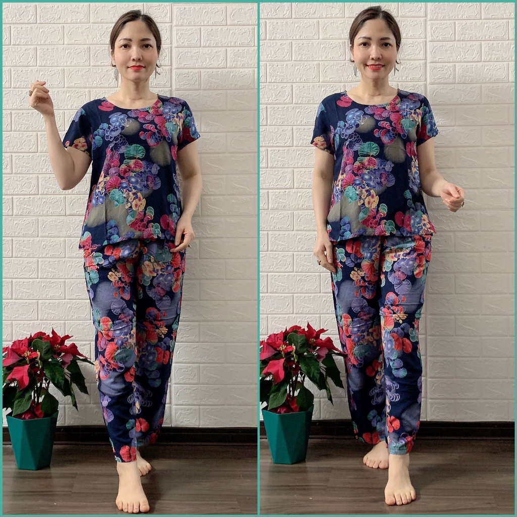 Bộ Lanh Gia Huy Trung Tuổi quần dài ống côn