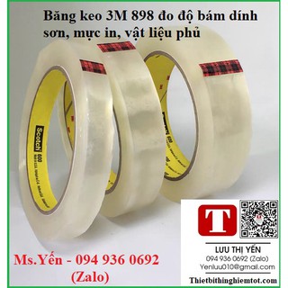 Băng keo 3M 898 kiểm tra độ bám dính sơn, mực in, vật liệu phủ