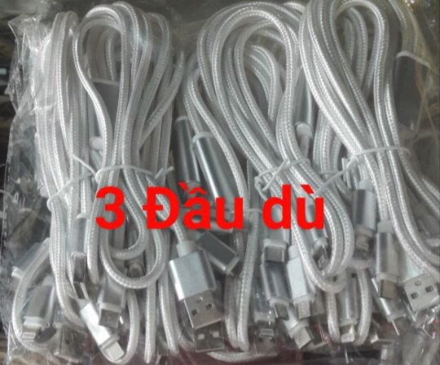 Cáp Sạc Dây Dù 3 Đầu