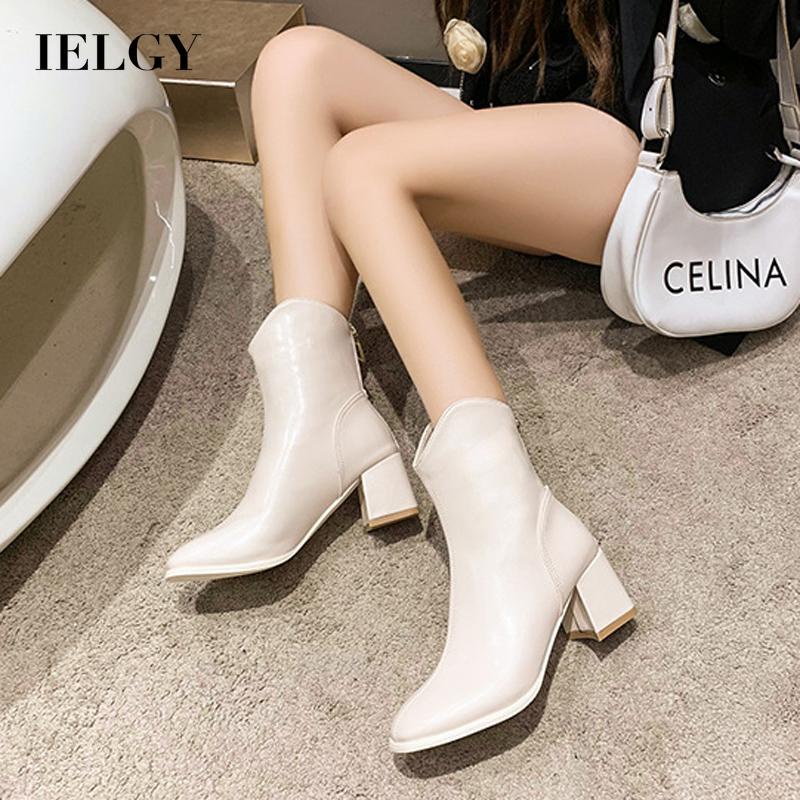 Giày Bốt Cao Gót Mũi Vuông Thời Trang Cho Nữ