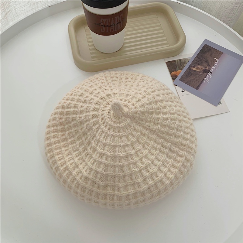 Mũ beret len màu sắc ngọt ngào phong cách retro dành cho nữ