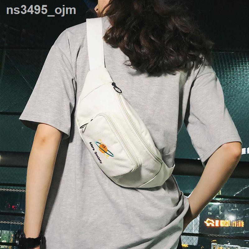 ▣☍◎Messenger bag in wave thương hiệu thể thao balo nhỏ nữ túi đeo ngực vải canvas vai hông cá tính lưng sinh viên