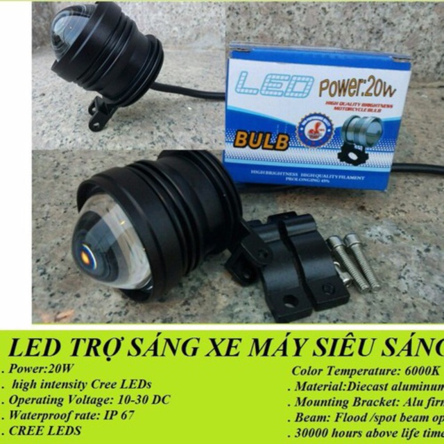Đèn LED trợ sáng L4-T2 gương cầu siêu sáng