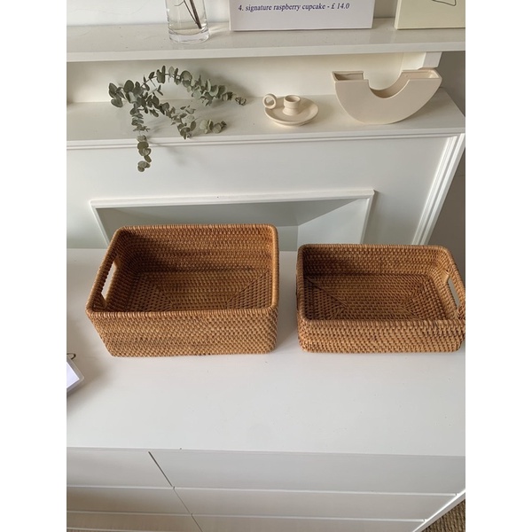 Khay mây chữ nhật