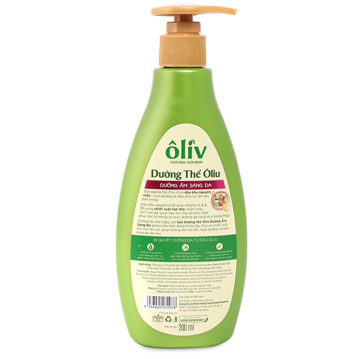 Sữa Dưỡng Thể Ôliv Dưỡng Ẩm Hương Oliu 200ml