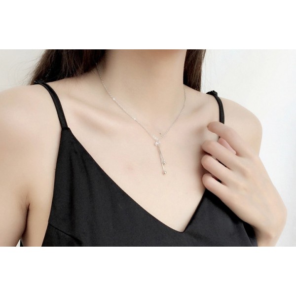 Vòng cổ dây chuyền đá thả hạt phong cách Hàn Quốc xinh xắn dễ thương