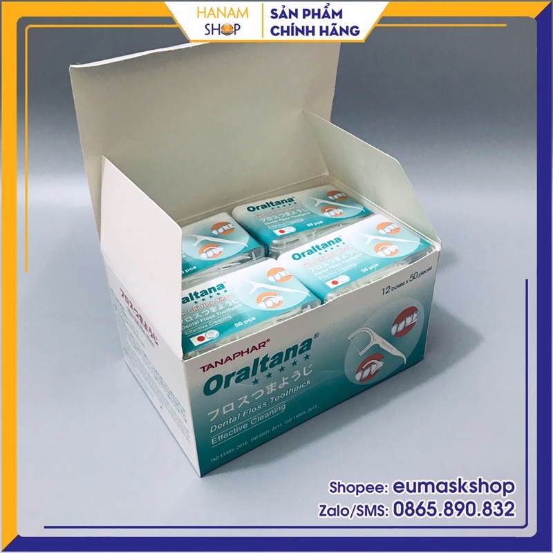 Tăm chỉ nha khoa Oraltana Combo 12 hộp (600 chiếc)