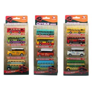 Set 4 xe sắt chủ đề xe Bus mở cánh siêu đẹp
