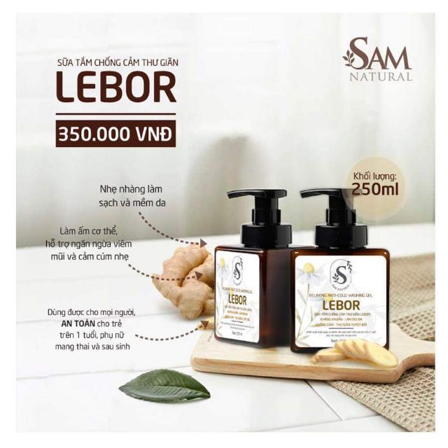 Sam natural- sữa tắm chống cảm lebor