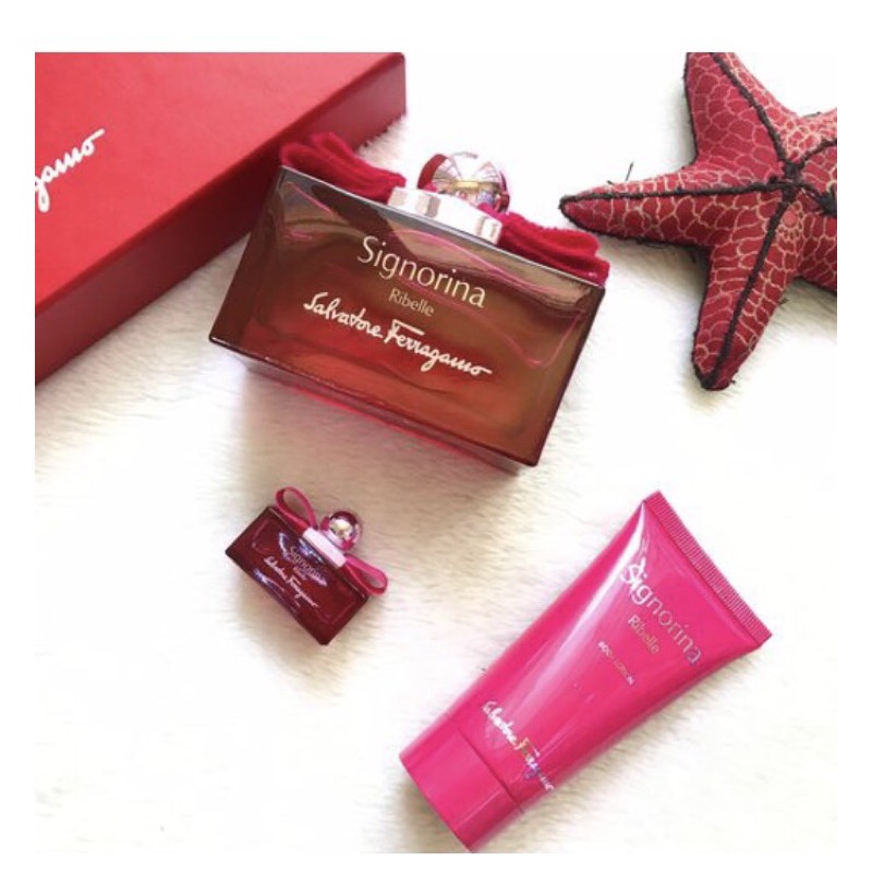 Set Signorina Ribelle 3 món gồm :  - Nước hoa full 100ml  - Lotion 50ml  - Mini 5ml | BigBuy360 - bigbuy360.vn