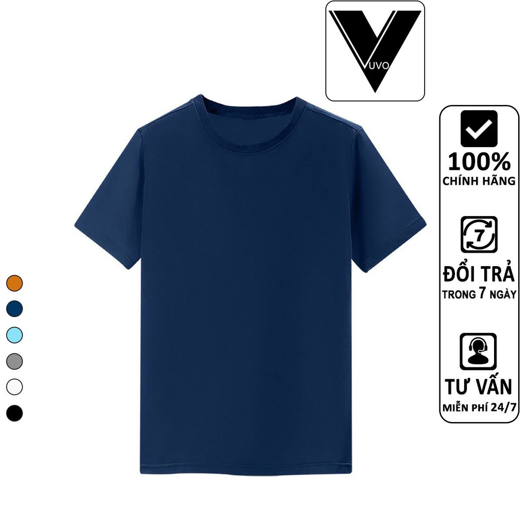 Áo Thun Nam Trơn Cổ Tròn Thương Hiệu VUVO Chất Liệu Cotton 100% Co Giãn Thấm Hút Mồ Hôi Cực Tốt Nhiều Màu