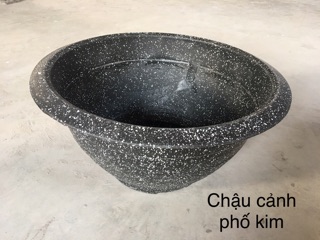 Chậu tròn giả đá đen T58
