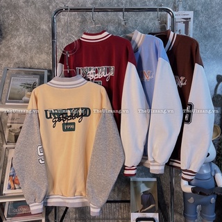 Áo khoác bomber nam nữ nỉ bông quảng châu dày dặn form rộng unisex in " IN 1990 " - NI5003