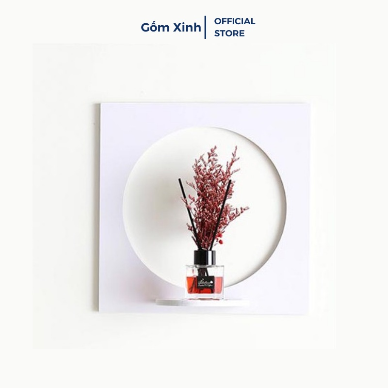 Kệ Dán Tường Hình Vuông Tròn Decor Nhà Cửa Đựng Đồ Trang Trí