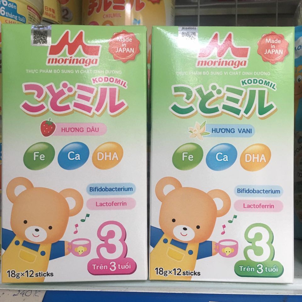 [mua 2 tặng 1] Sữa Morinaga số 3 Hương Vani(Kodomil) hộp 216g- cho bé từ 3 tuổi trở lên