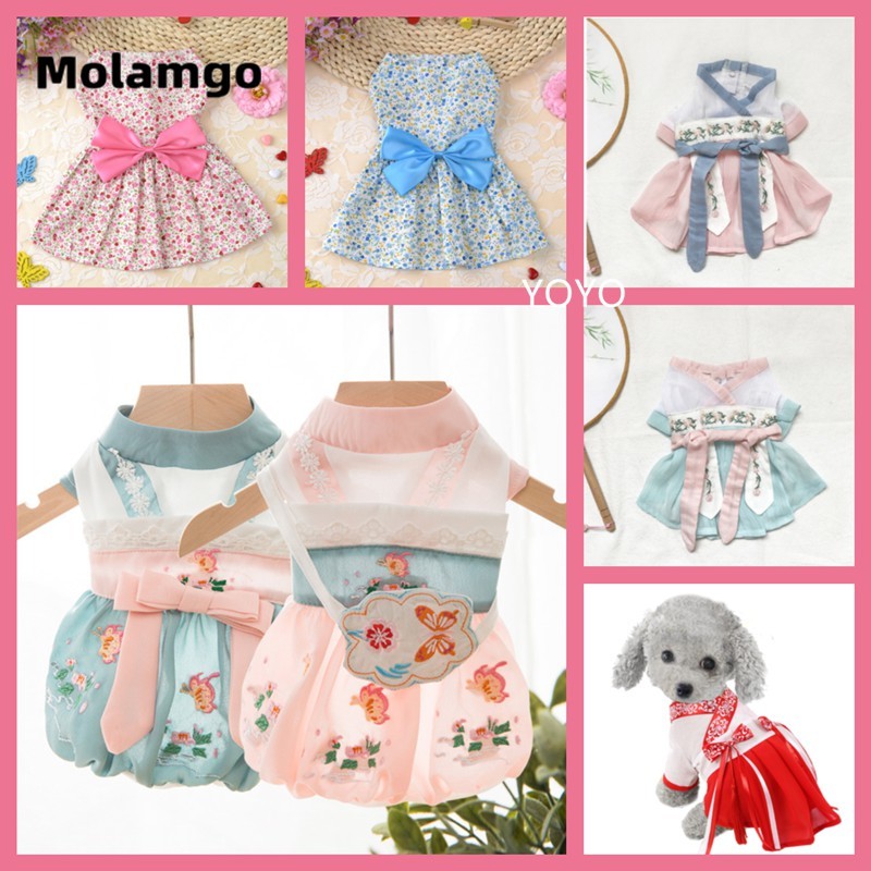 Đầm Hán phục ngày tết dễ thương cho chó poodle/mèo cưng