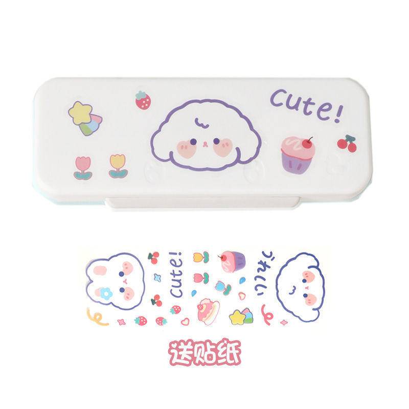 ⭐ iLado ⭐  Túi đựng bút trong suốt cute túi nilong/PVC hai lớp chủ đề nhân vật túi zip nhỏ hộp vải đựng đồ Hộp đựng hộp bút hologram bút cute bọc zip tiểu an văn phòng phẩm Đa Dụng túi đựng đồ dùng cá nhân hình