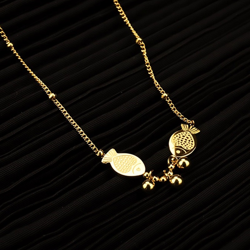 Lắc chân nữ chất liệu 100% TITAN - KHÔNG GỈ - KHÔNG PHAI MÀU thiết kế hình cá dễ thương mẫu mới 2022