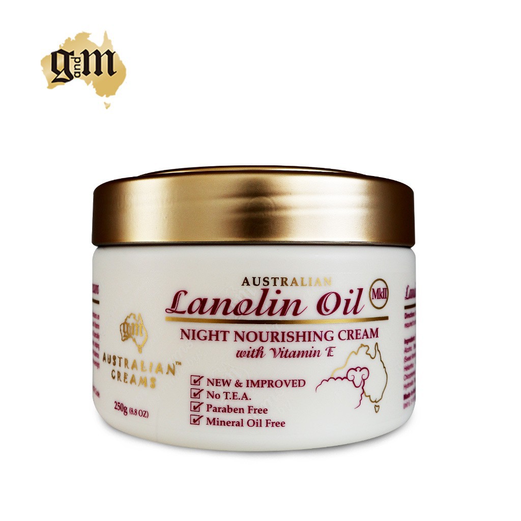 [Chuẩn Úc] Kem Cừu Ban đêm G&M Australian Lanolin Oil Night Nourishing Cream MKII 250g