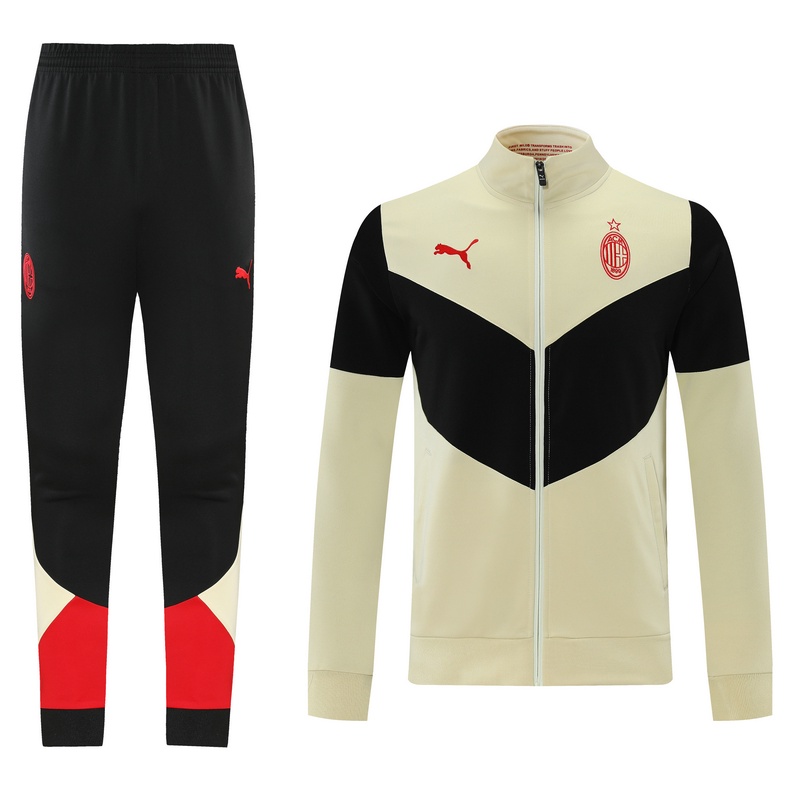 Áo Khoác Bóng Đá Tay Dài Có Khóa Kéo 2021/22 AC Milan Màu Be Cho Nam Size S-XXL VKd8